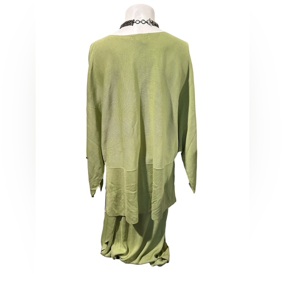 Diane Von Furstenberg Light Green Draped Knit Dress Shirt Combo - Picture 2 of 8